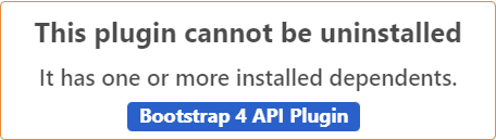 what is the parent plugin blocking the uninstallation?